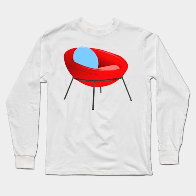 Bowl Chair Long Sleeve T-Shirt by Worldengine